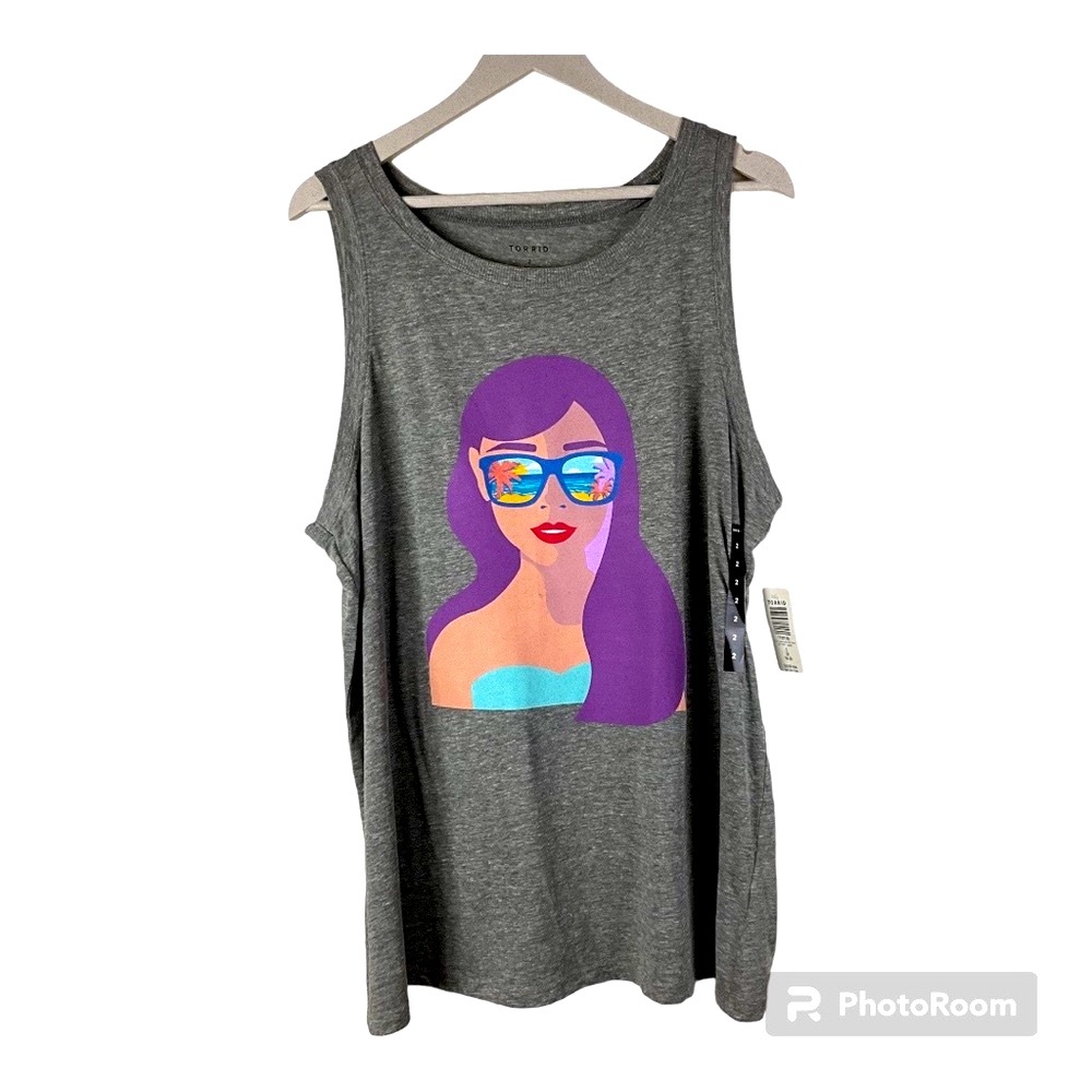 Torrid Classic Fit‎ Women's Grey Tank Top Size 2X NWT